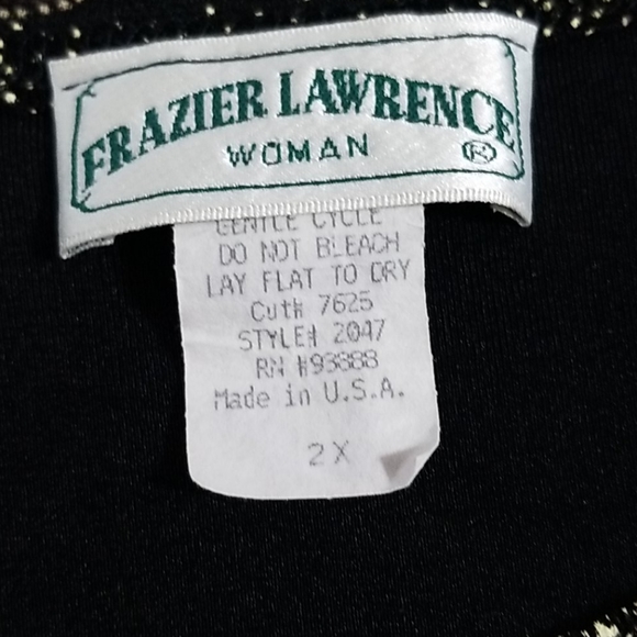 Frazier Lawrence Black and Gold Metallic Top - Picture 3 of 4